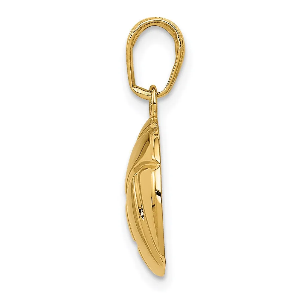 14K Gold Polished Volleyball Pendant
