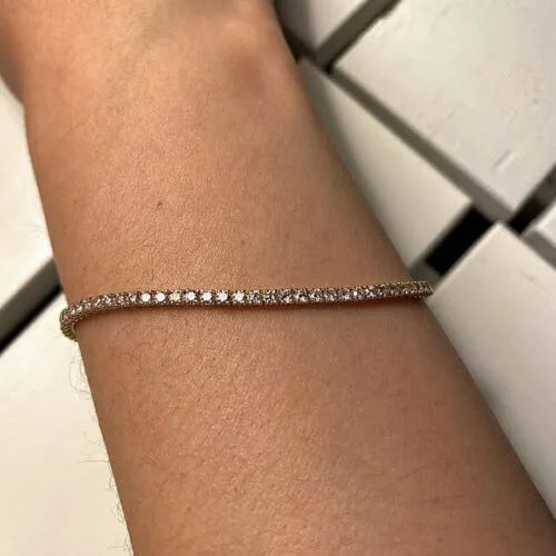 2.00 Carat Natural Diamond Tennis Bracelet G-H SI 14K Yellow Gold 7'' 84 stones