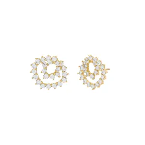 3 Prong Tennis Loop On The Ear Stud Earring