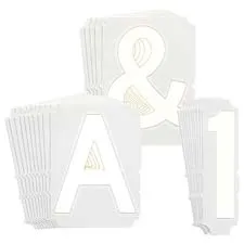 8" ToughStripe White Numbers and Letters
