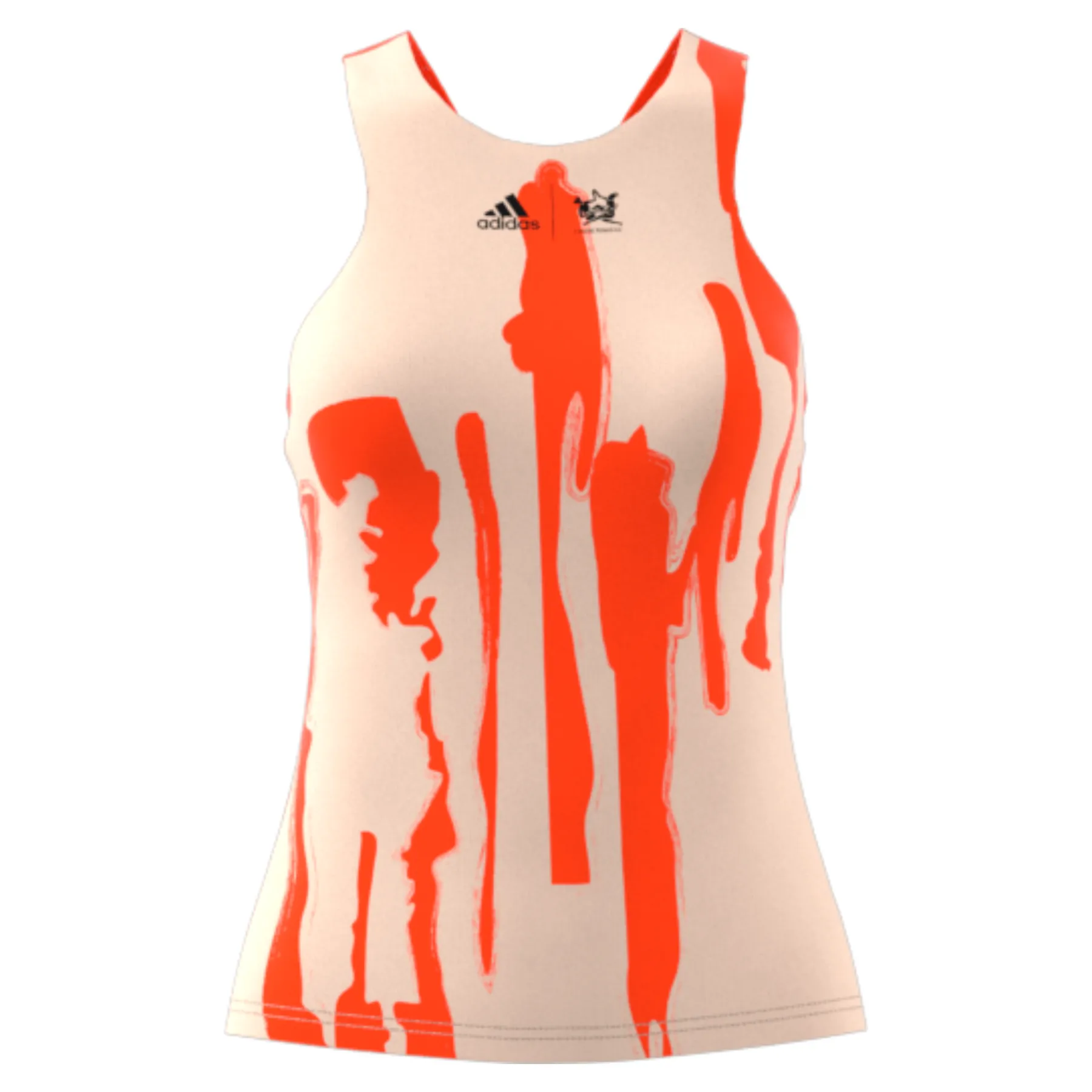 Adidas  Ecru Tint/Impact Orange Performance Thebe Magugu Tennis New York Y-Back Tank Top