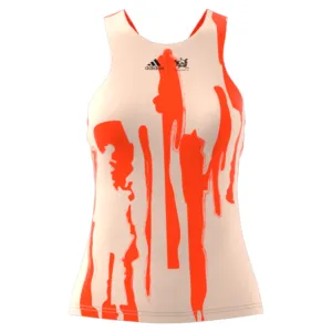 Adidas  Ecru Tint/Impact Orange Performance Thebe Magugu Tennis New York Y-Back Tank Top