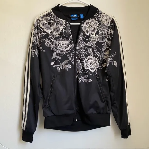 Adidas Originals x Farm Florido Floral Black White Track Jacket S