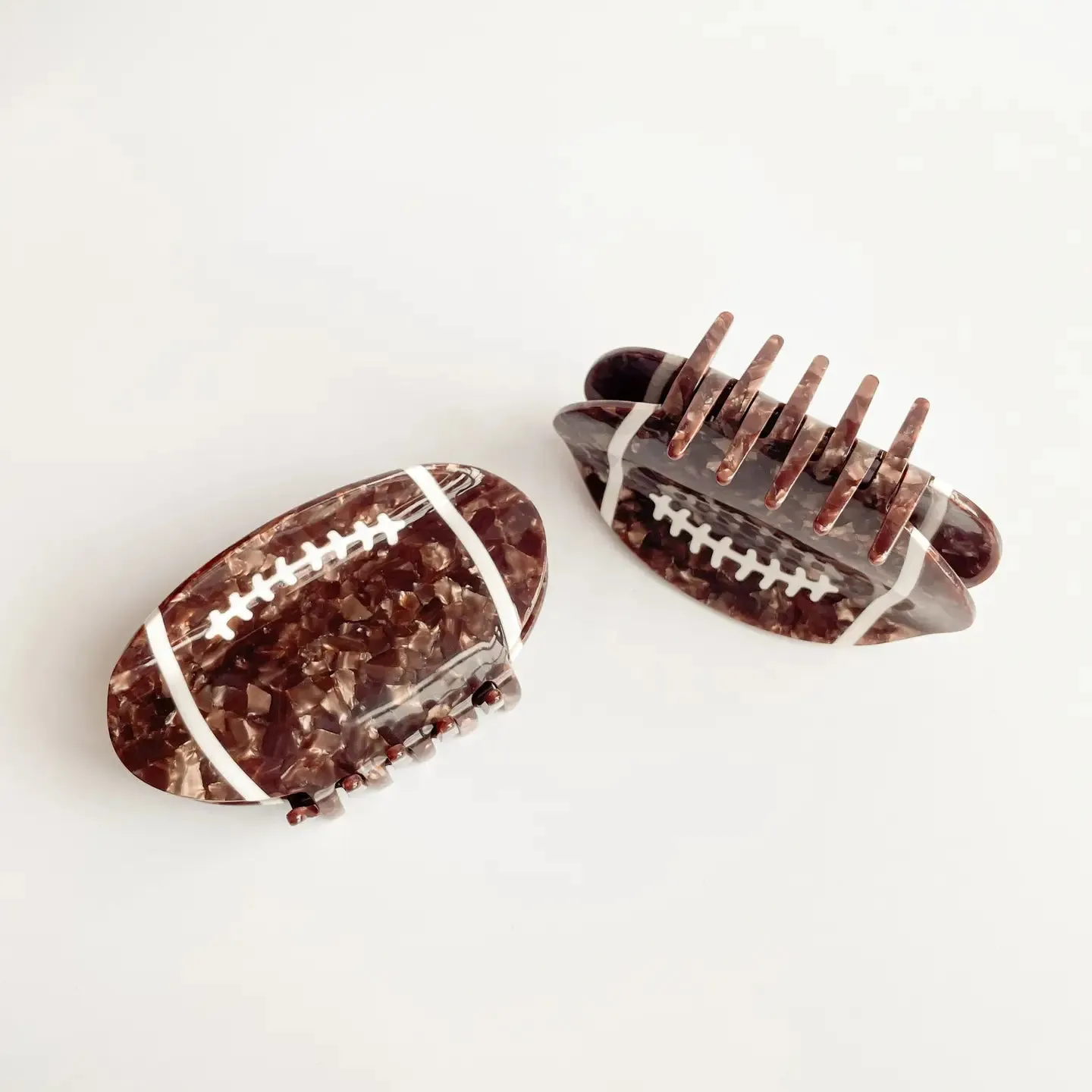 Adorro - Game Day Large Football Claw Clip (Brown)
