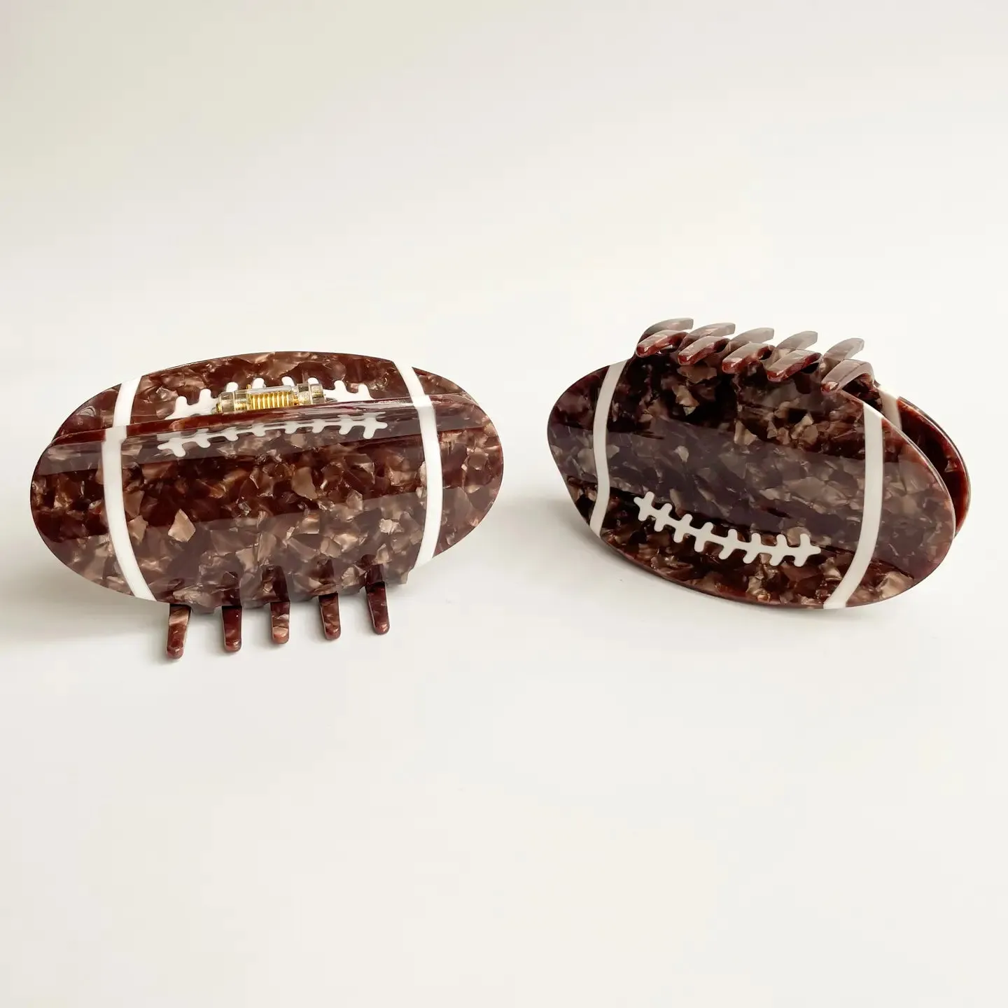 Adorro - Game Day Large Football Claw Clip (Brown)