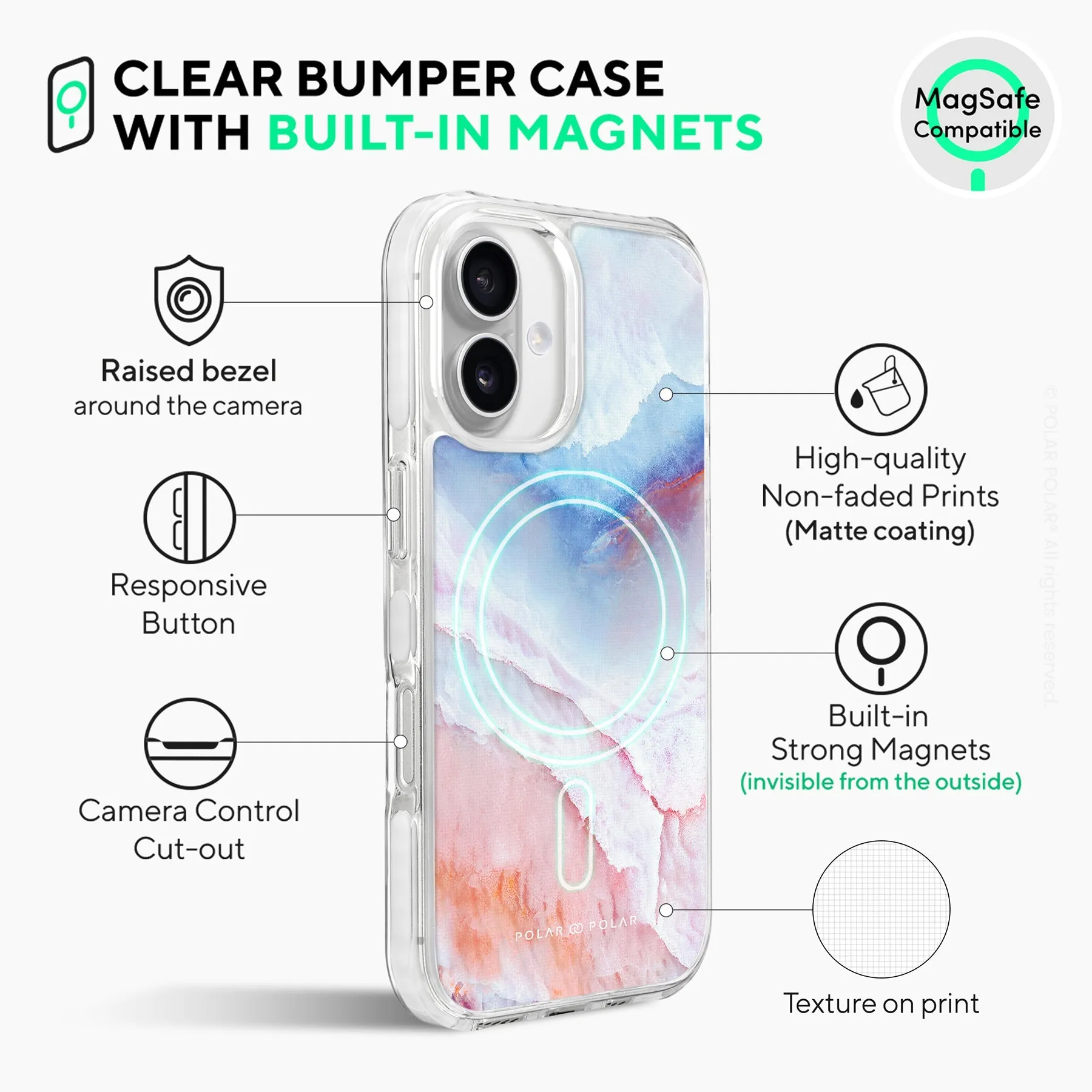 Almond Coast - iPhone 16 Clear Bumper MagSafe Case