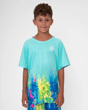 Aqua Printed Jr. V-Neck Tee- Melbourne