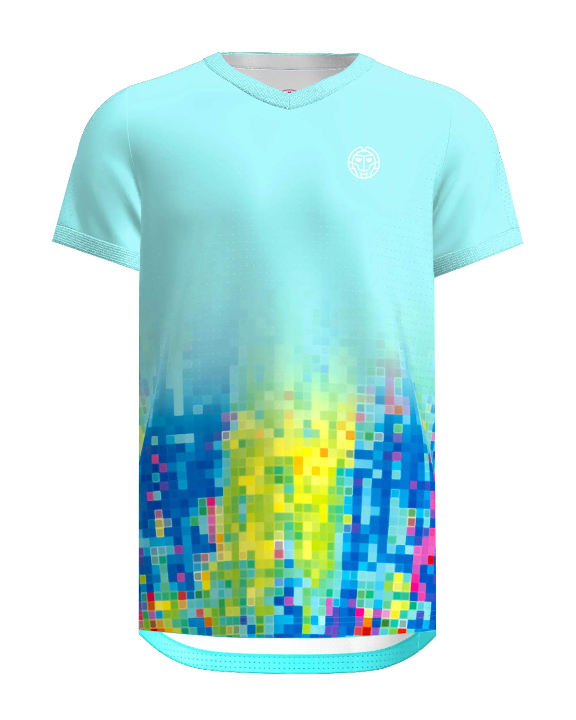 Aqua Printed Jr. V-Neck Tee- Melbourne