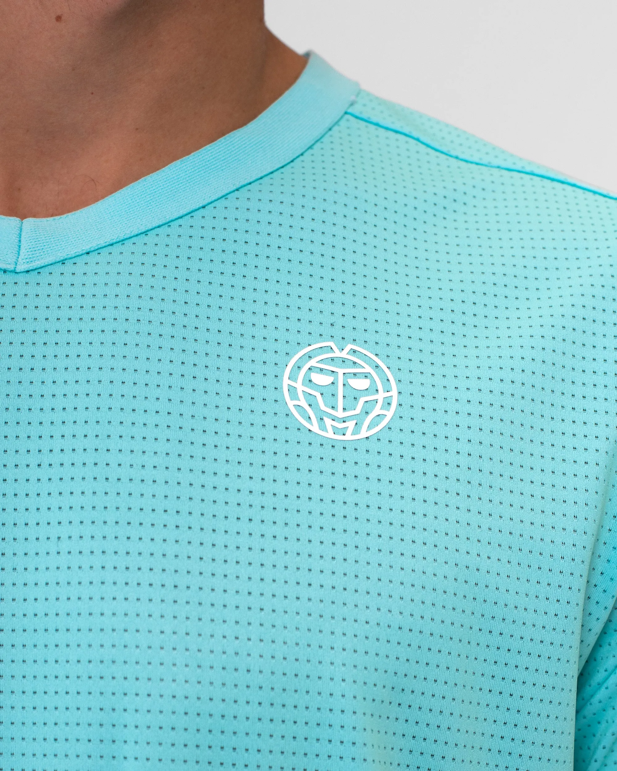 Aqua Printed Jr. V-Neck Tee- Melbourne