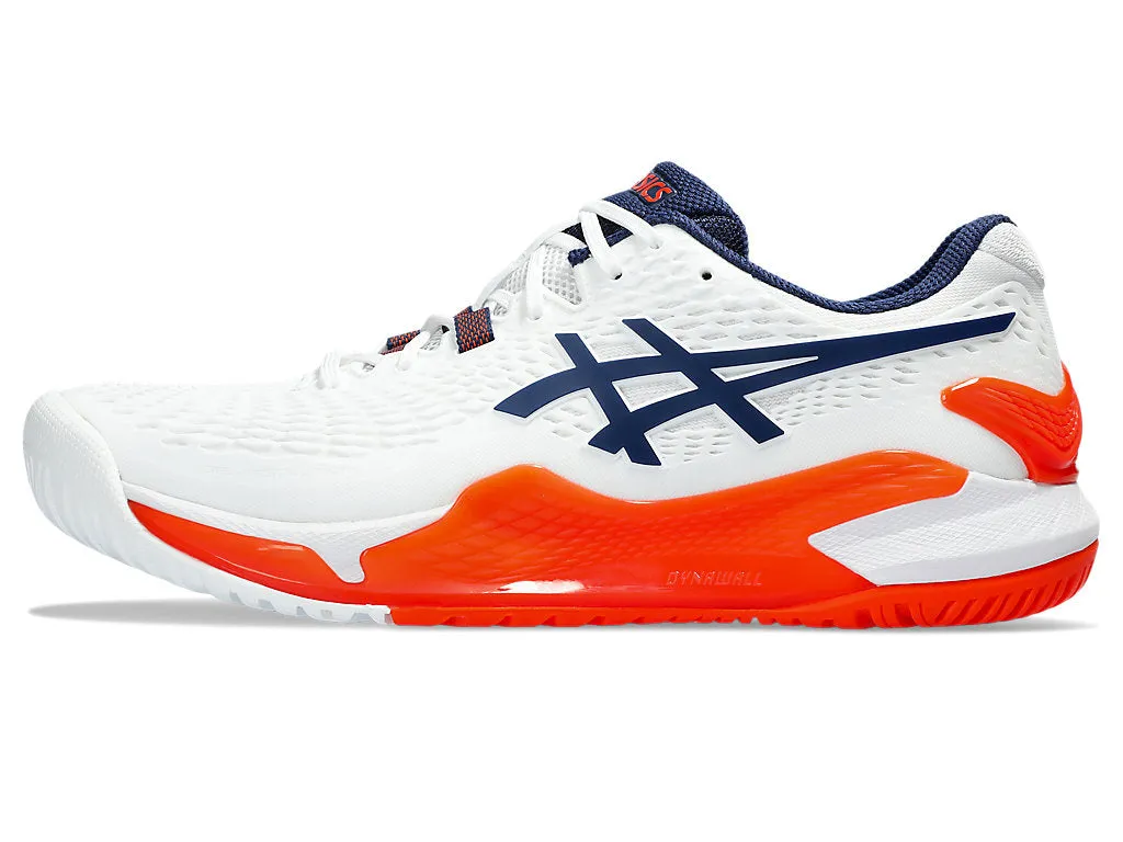Asics Men's GEL-RESOLUTION 9 Tennis Shoes in White/Blue Expanse