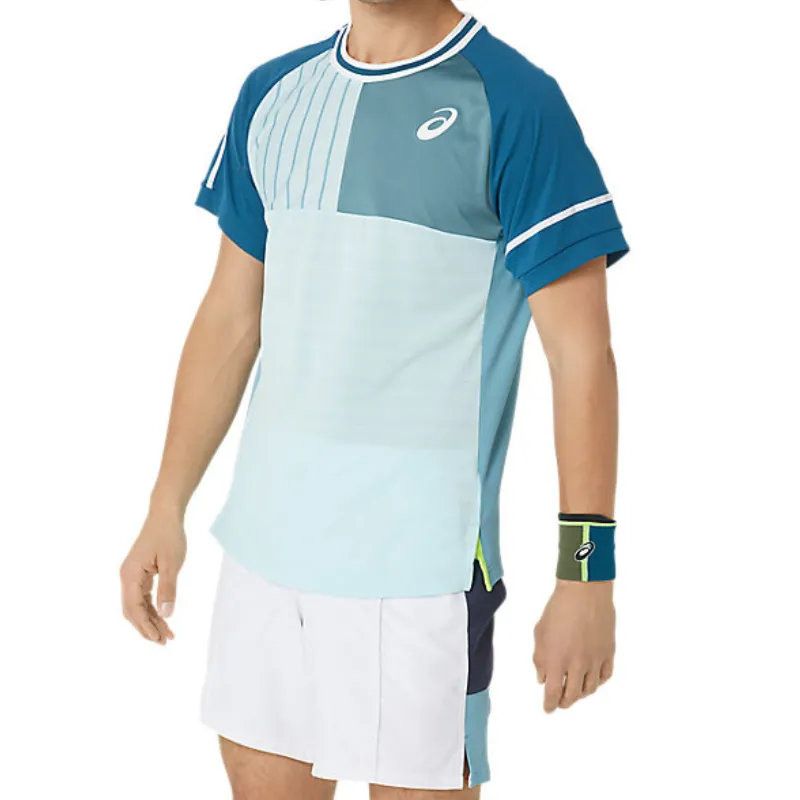Asics Mens Match Short Sleeve Top - Aquamarine