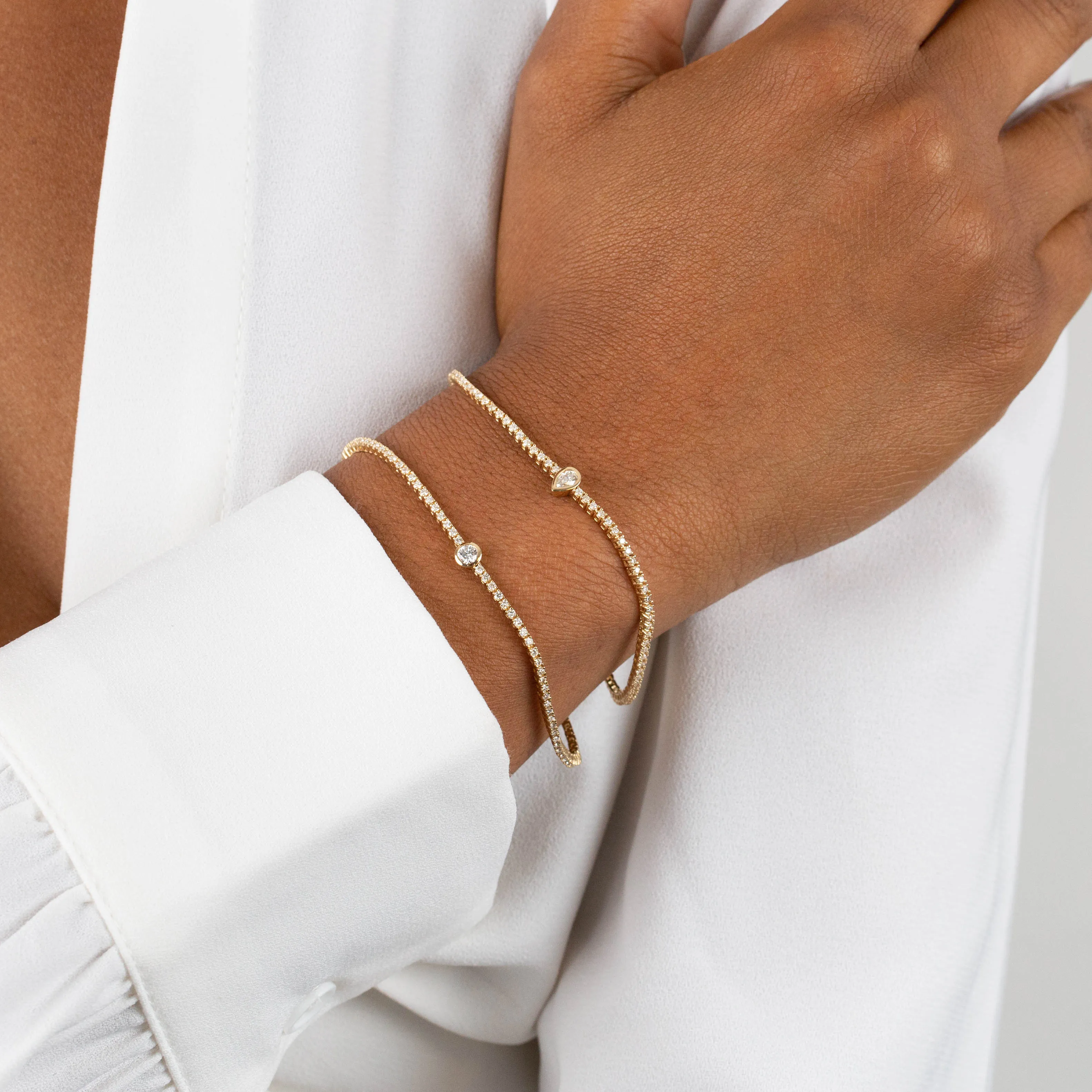 Assorted Diamond Shape Tennis Bracelet 14K