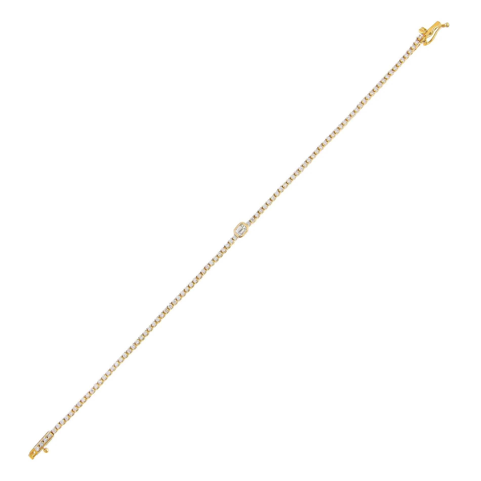 Assorted Diamond Shape Tennis Bracelet 14K