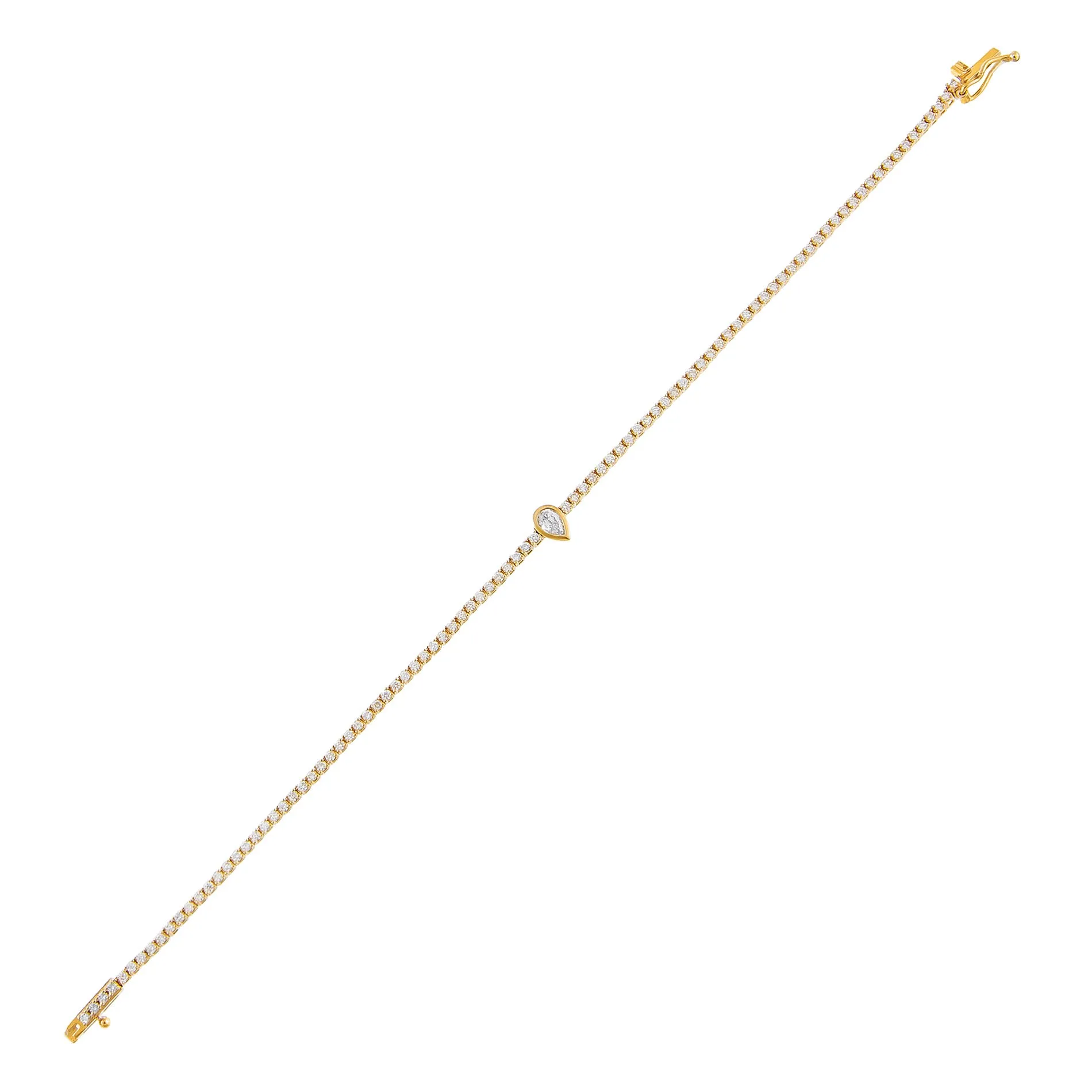 Assorted Diamond Shape Tennis Bracelet 14K