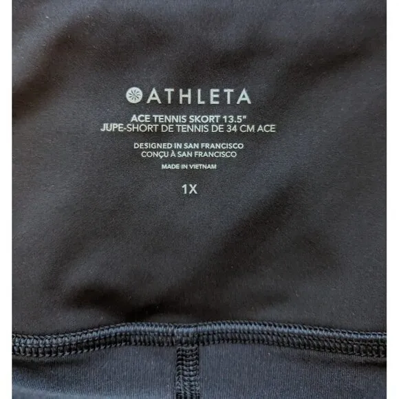 Athleta Ace Black Tennis Golf Skort Performance Women's Size 1X