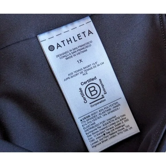 Athleta Ace Black Tennis Golf Skort Performance Women's Size 1X