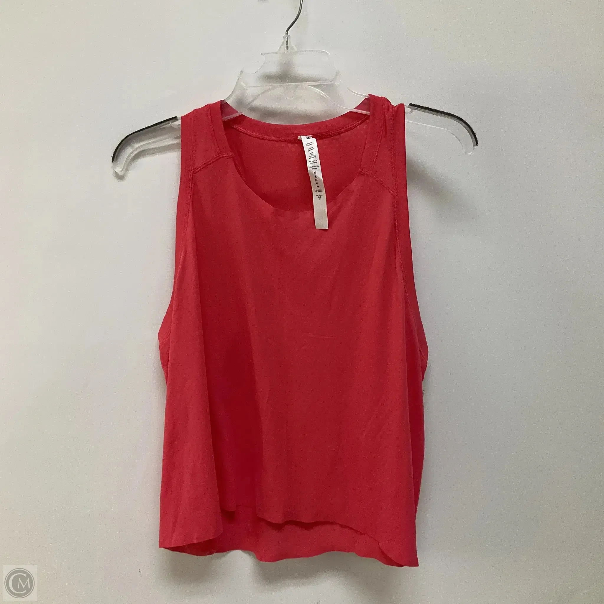 Athletic Tank Top By Lululemon In Pink, Size: 12