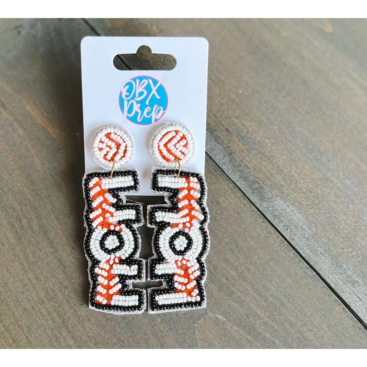 Baseball Mom Seed Beaded Earrings.
