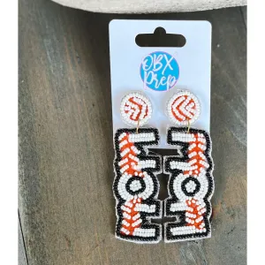 Baseball Mom Seed Beaded Earrings.