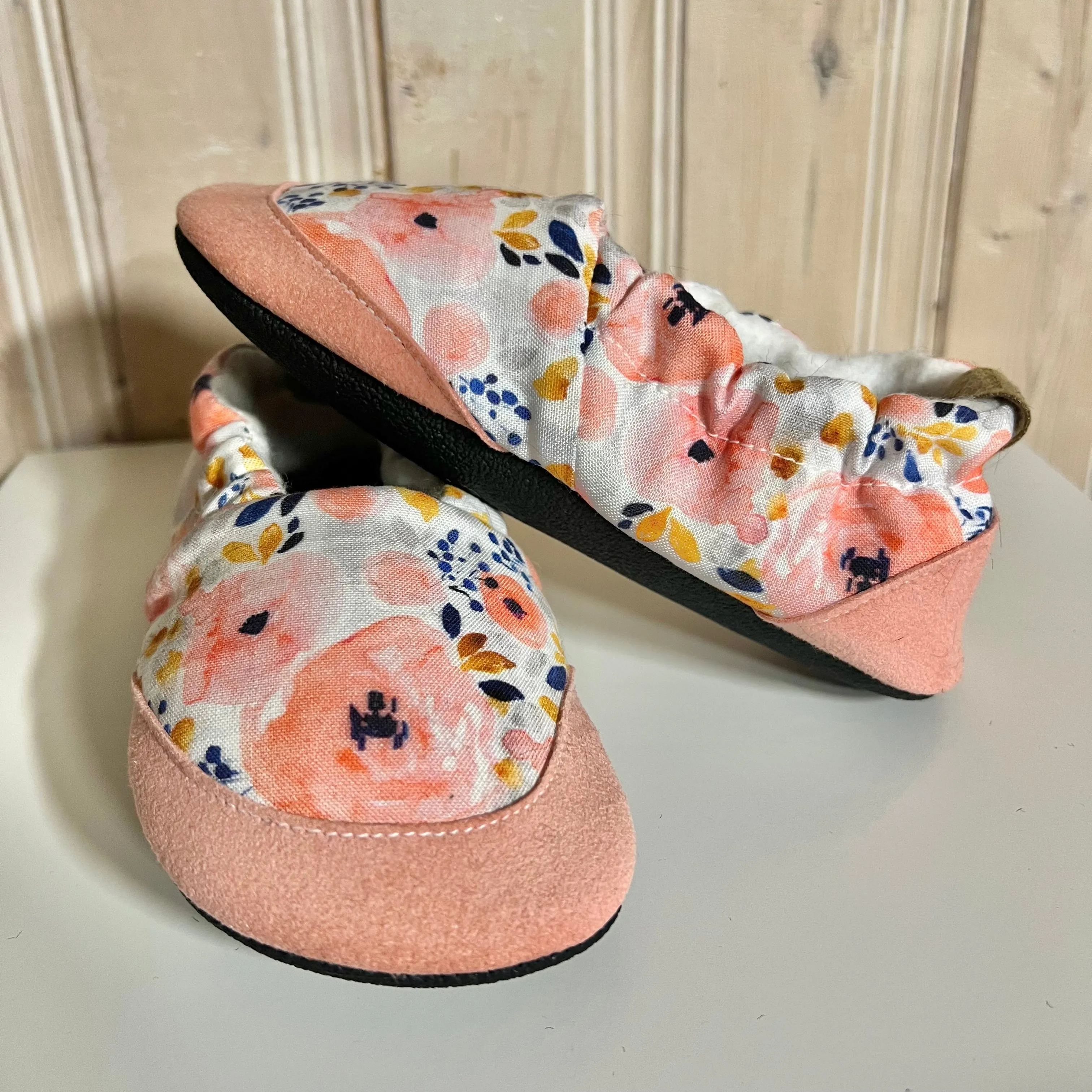 Big kids slip on shoes - Watercolour floral