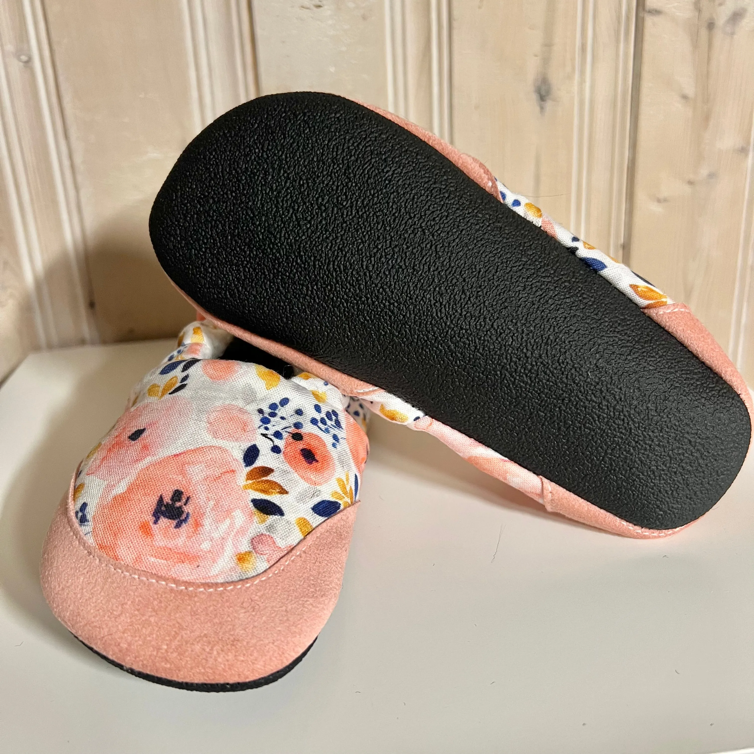 Big kids slip on shoes - Watercolour floral