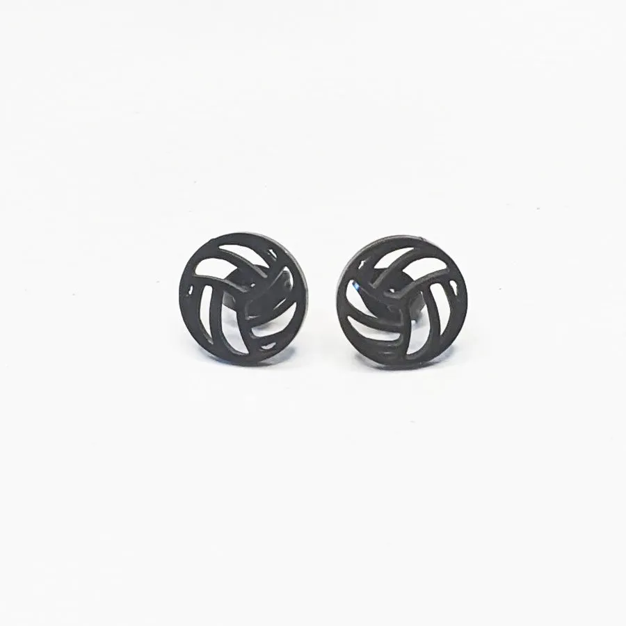Black Volleyball Earrings