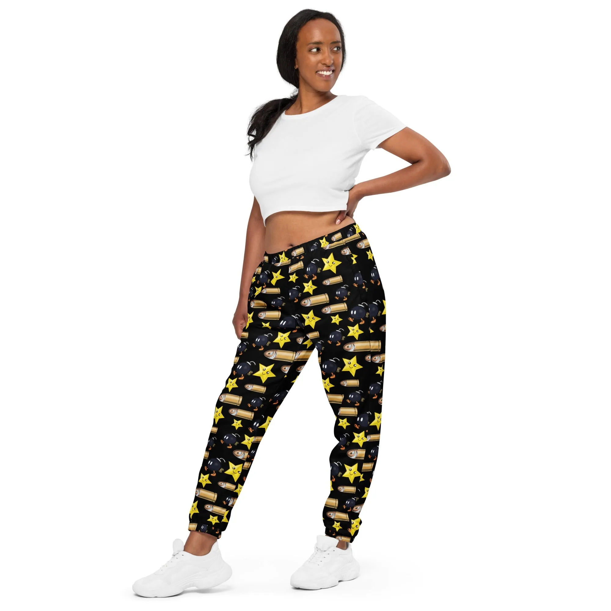 Bullet Bomb Star Unisex Track Pants - Black
