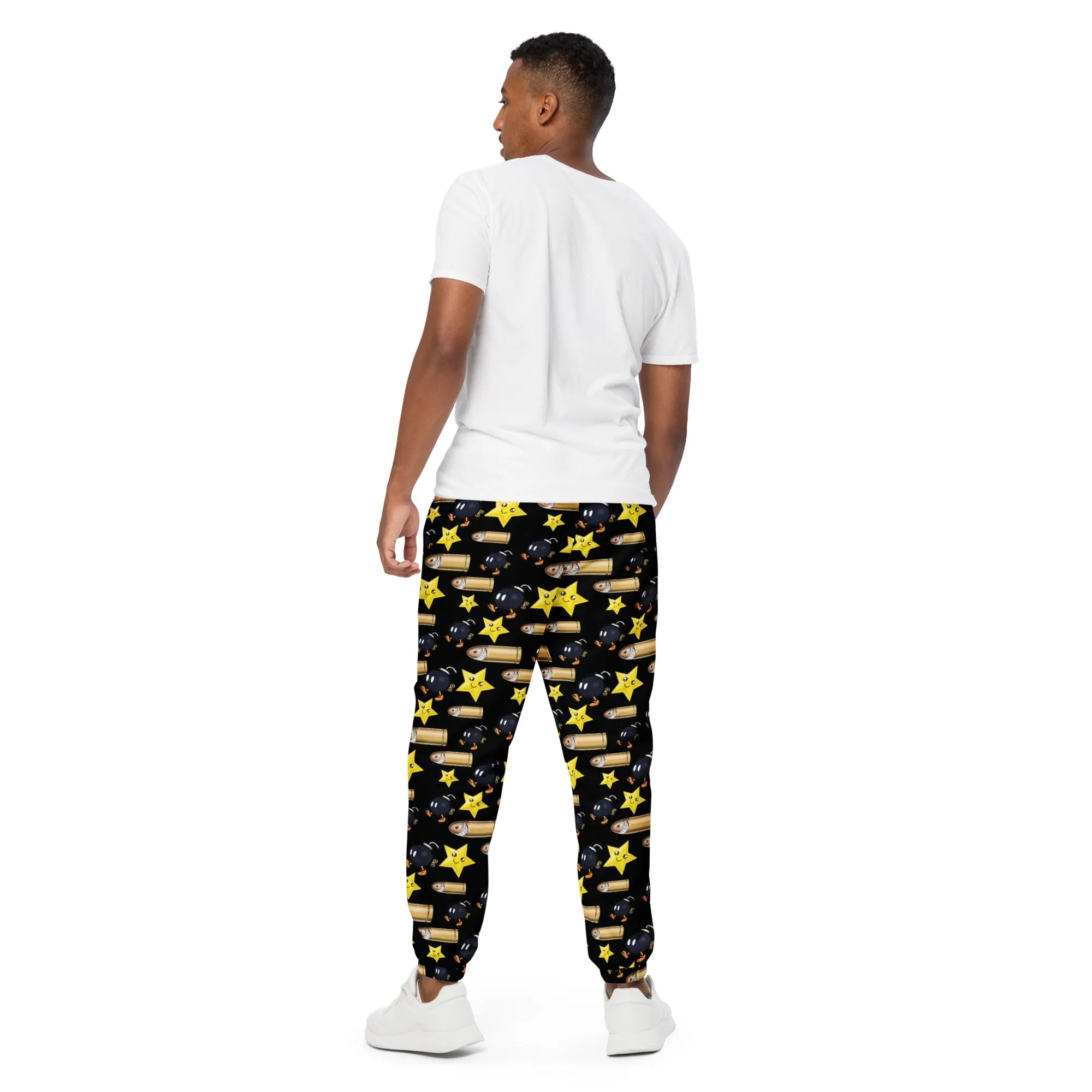 Bullet Bomb Star Unisex Track Pants - Black