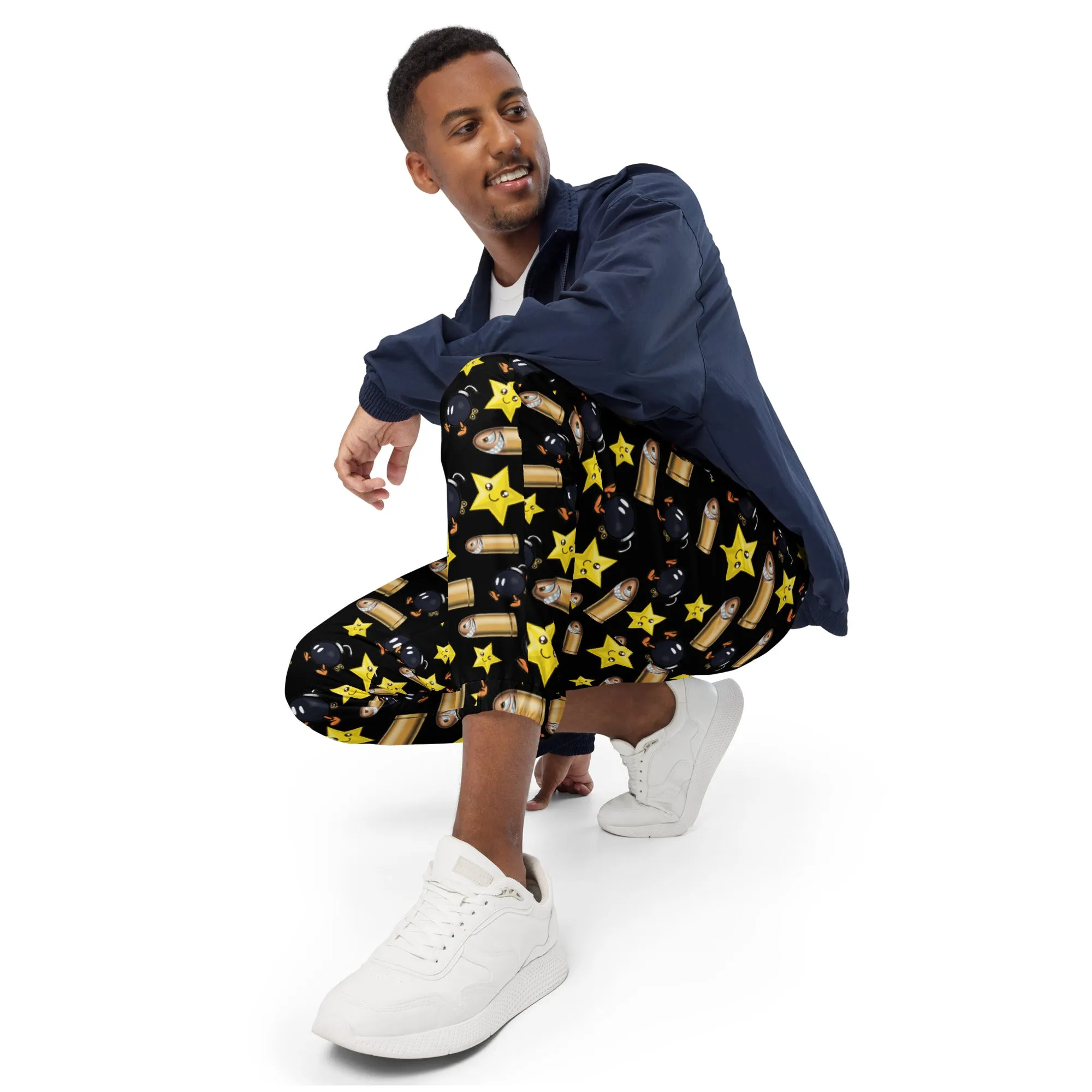 Bullet Bomb Star Unisex Track Pants - Black