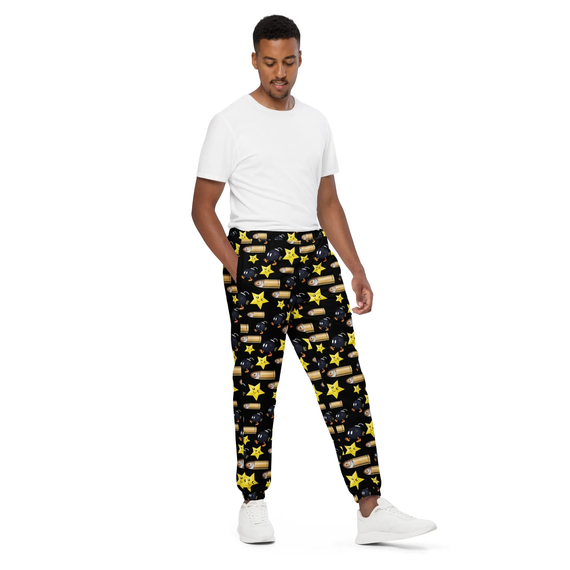 Bullet Bomb Star Unisex Track Pants - Black