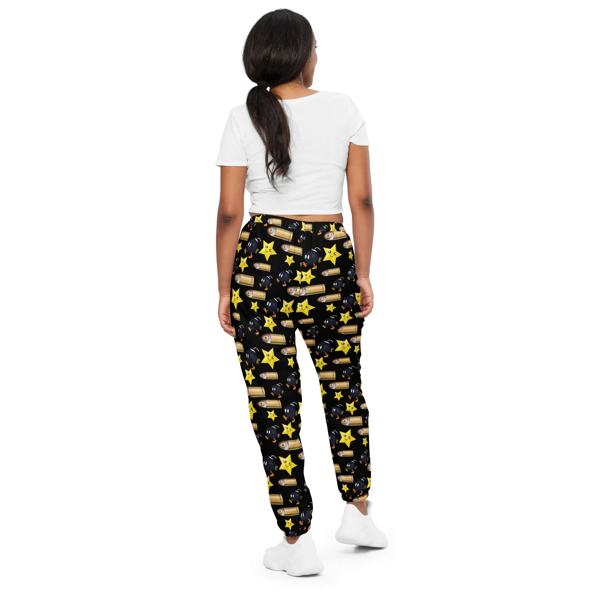 Bullet Bomb Star Unisex Track Pants - Black