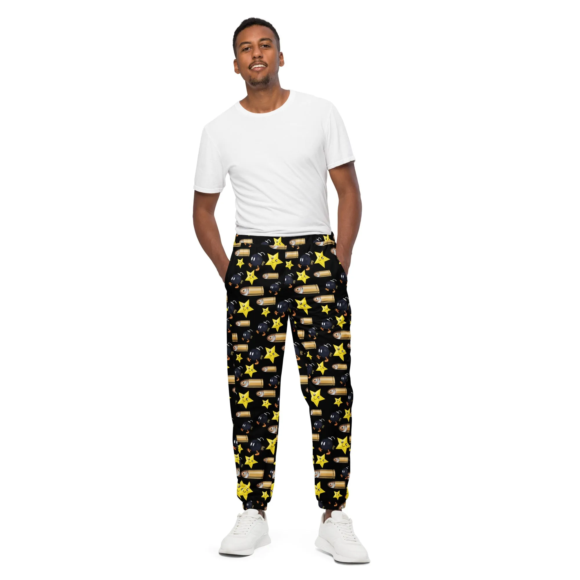 Bullet Bomb Star Unisex Track Pants - Black