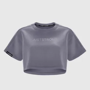 Charcoal Oversized Athletic Cropped Tonal T-Shirt
