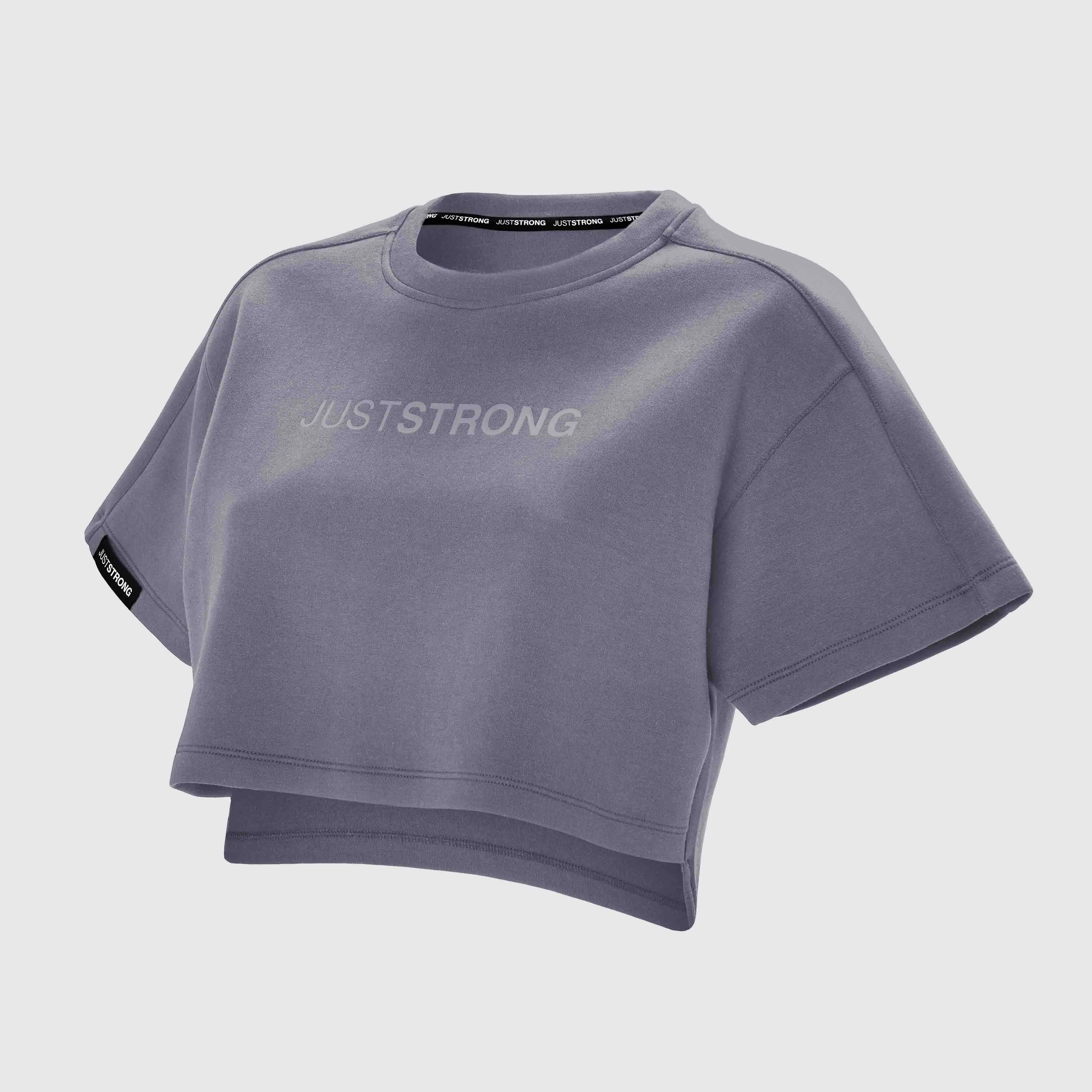 Charcoal Oversized Athletic Cropped Tonal T-Shirt