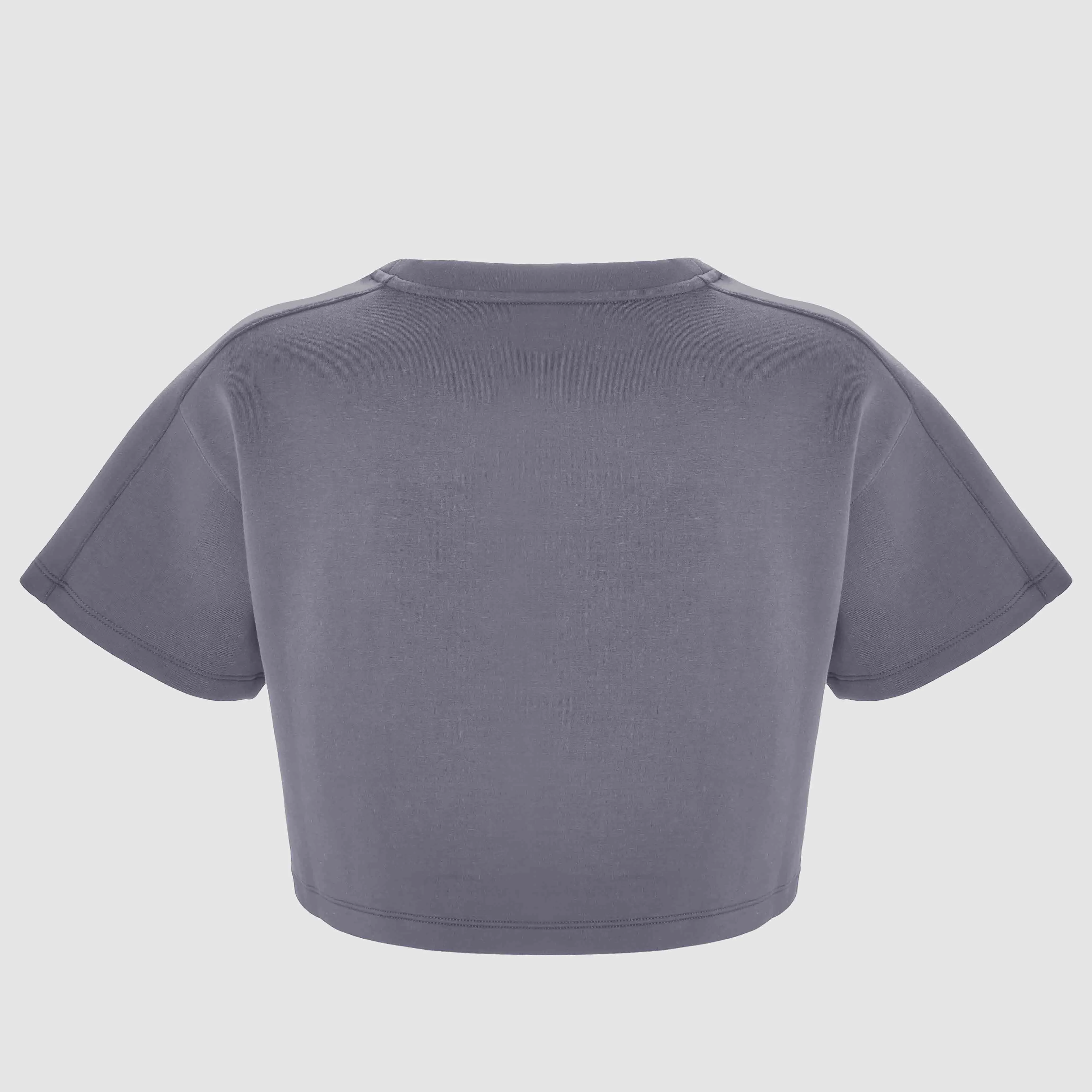 Charcoal Oversized Athletic Cropped Tonal T-Shirt