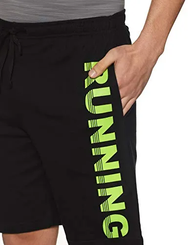 Chromozome Men's Track Pants (N-169 Running Shorts_Black_Large)