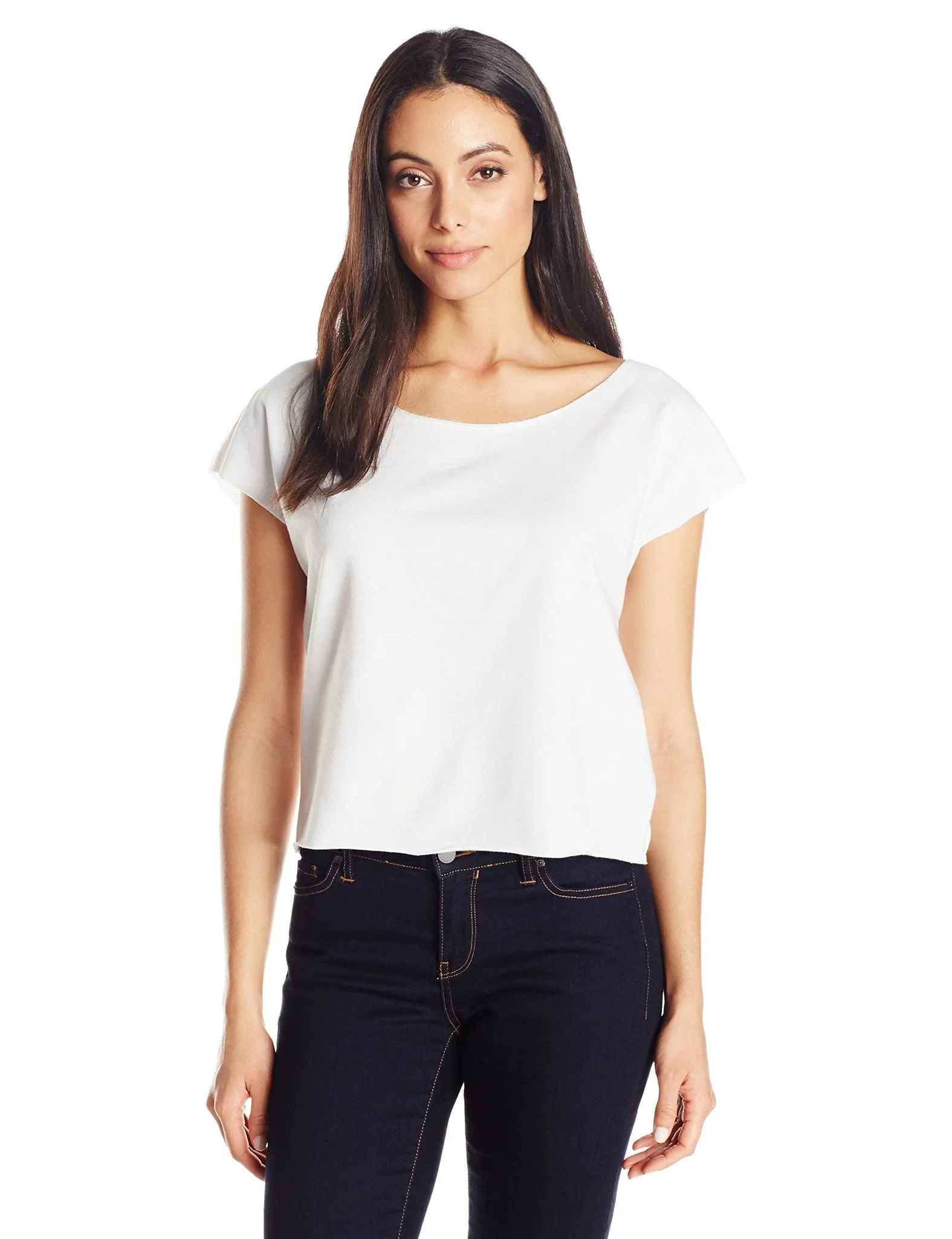 Clementine Women's Light Weight French Terry Dolman Sleeve Top, Black, Small