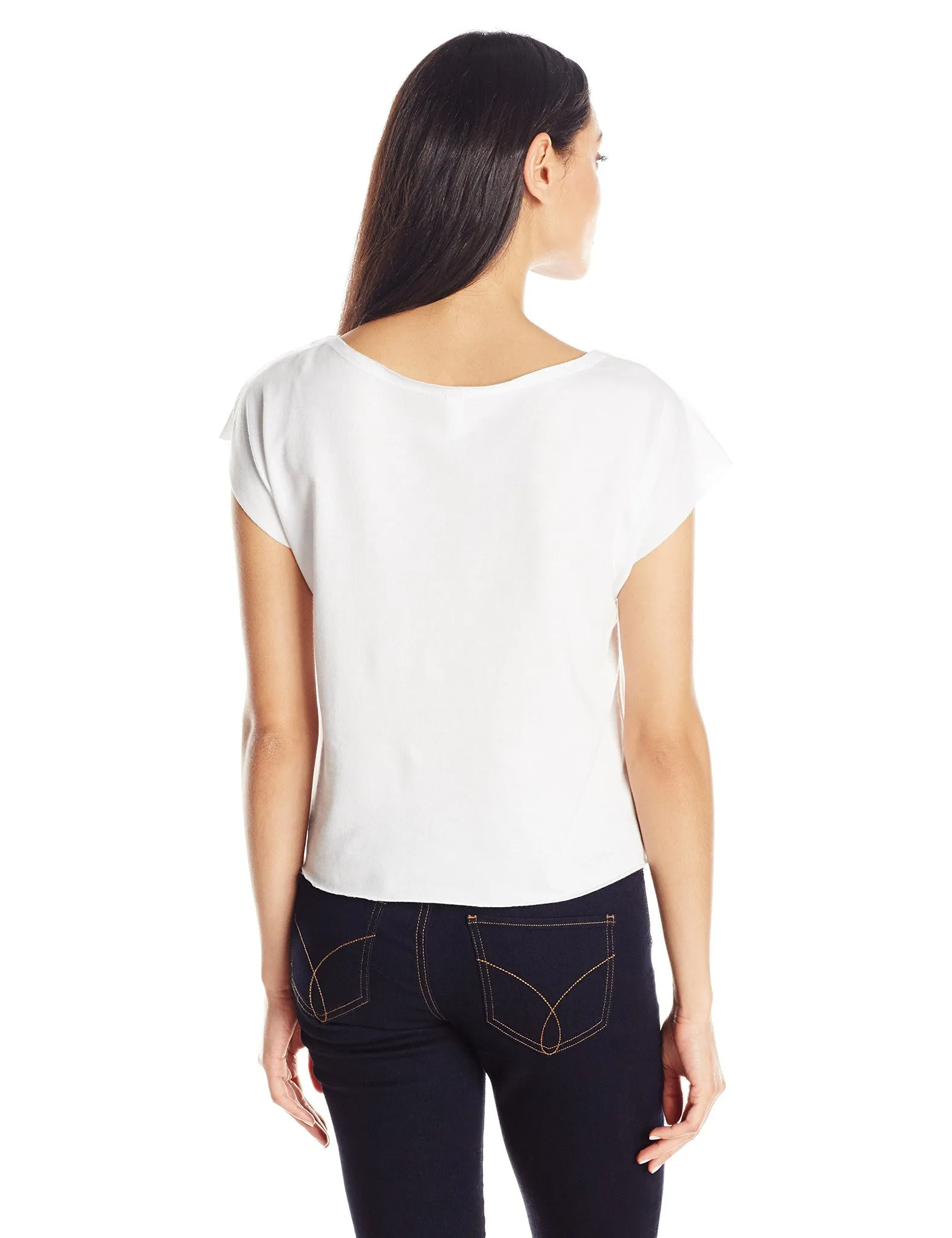 Clementine Women's Light Weight French Terry Dolman Sleeve Top, Black, Small