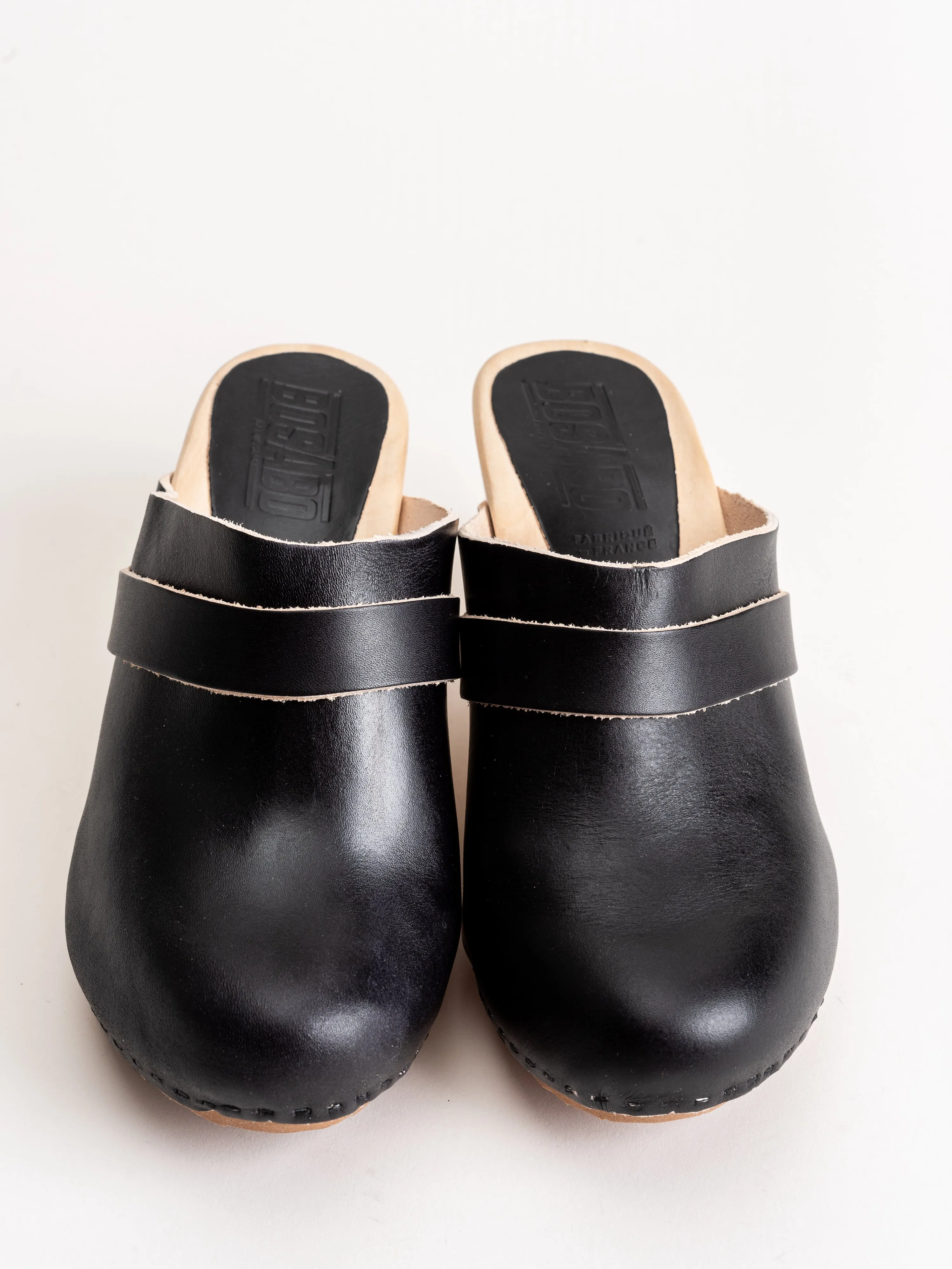 closed toe high clog - black