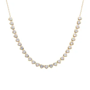 Colored Bezel Hearts Tennis Necklace