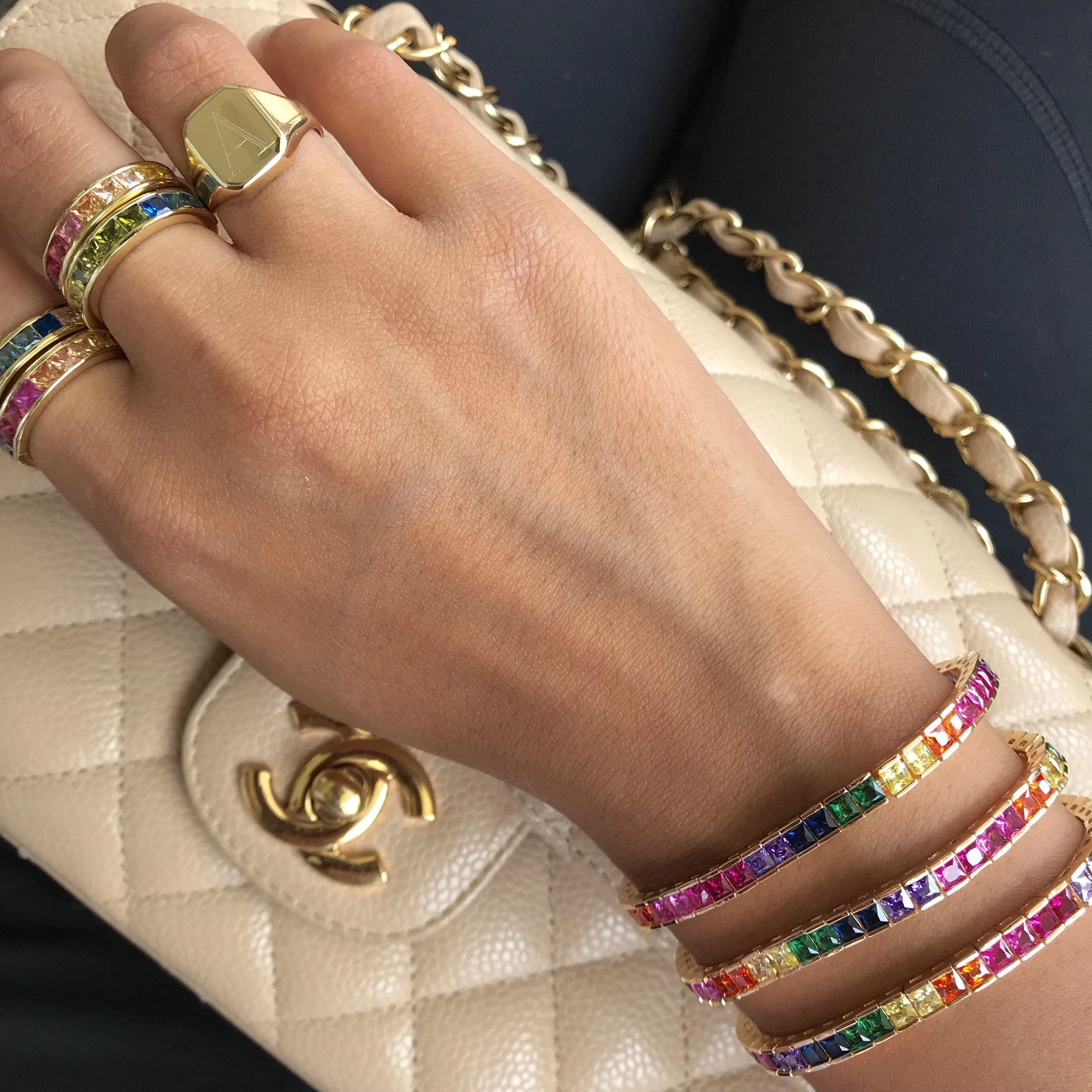 Colorful Tennis Bracelet- Square