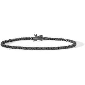 Comete Silver Tennis Bracelet 925 Pvd Black Zirconi Black UBR 899 M19