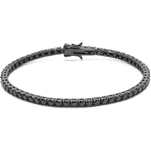 Comete Silver Tennis Bracelet 925 Pvd Black Zirconi Black UBR 992 M18