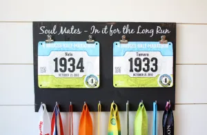 Couple Running Race Bib and Medal Holder - Soul Mates - In it for the Long Run