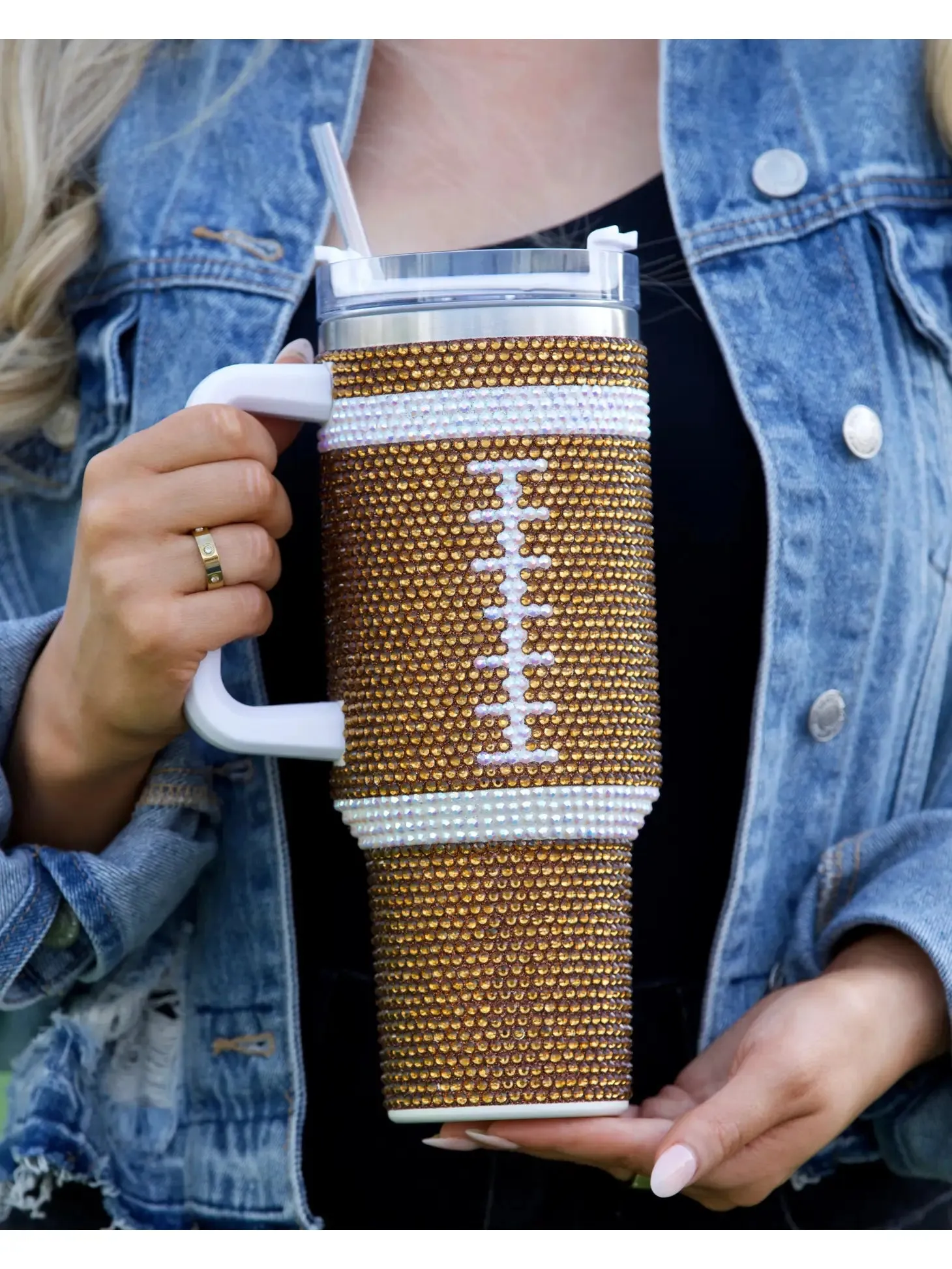 Crystal Football "Blinged Out" 40 oz. Tumbler