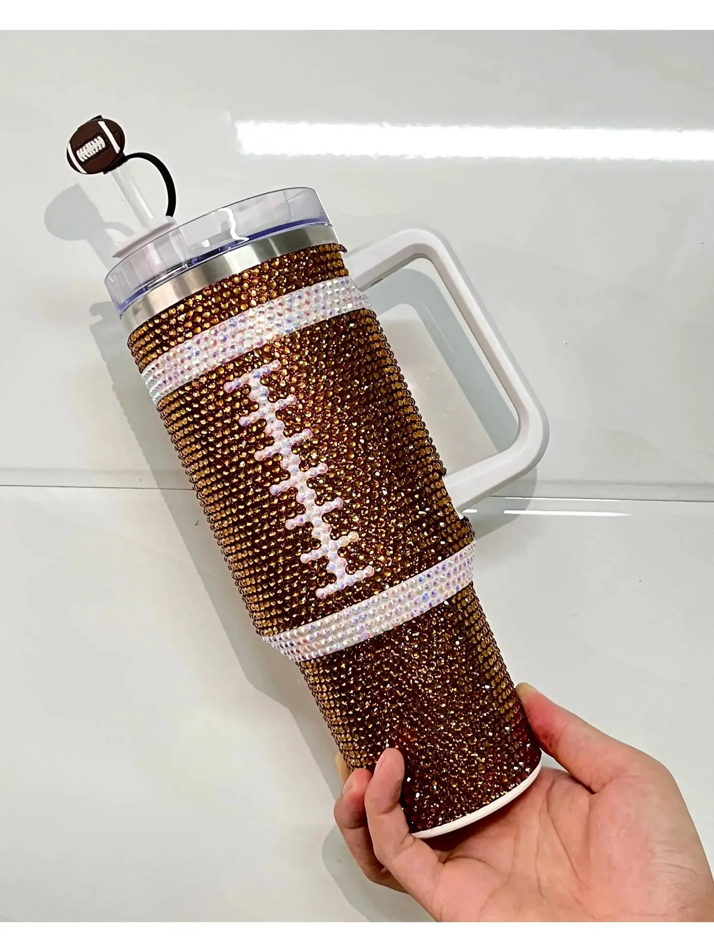 Crystal Football "Blinged Out" 40 oz. Tumbler