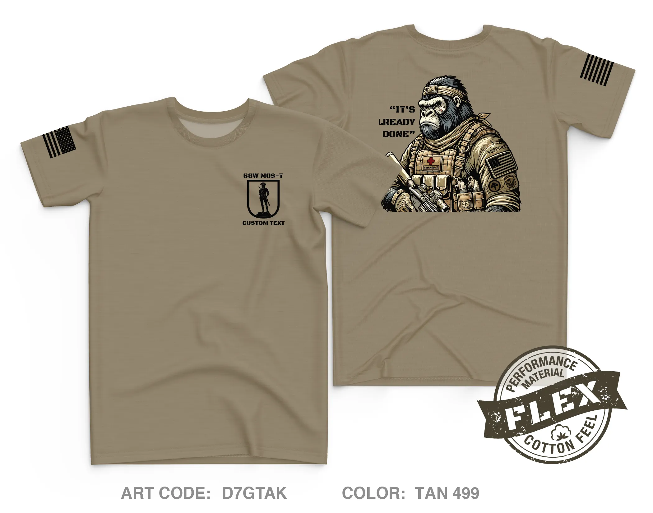 CUSTOM 2 BN 254th RTI NJ ARNG Core Men's SS Flex Performance Tee - D7GTAK