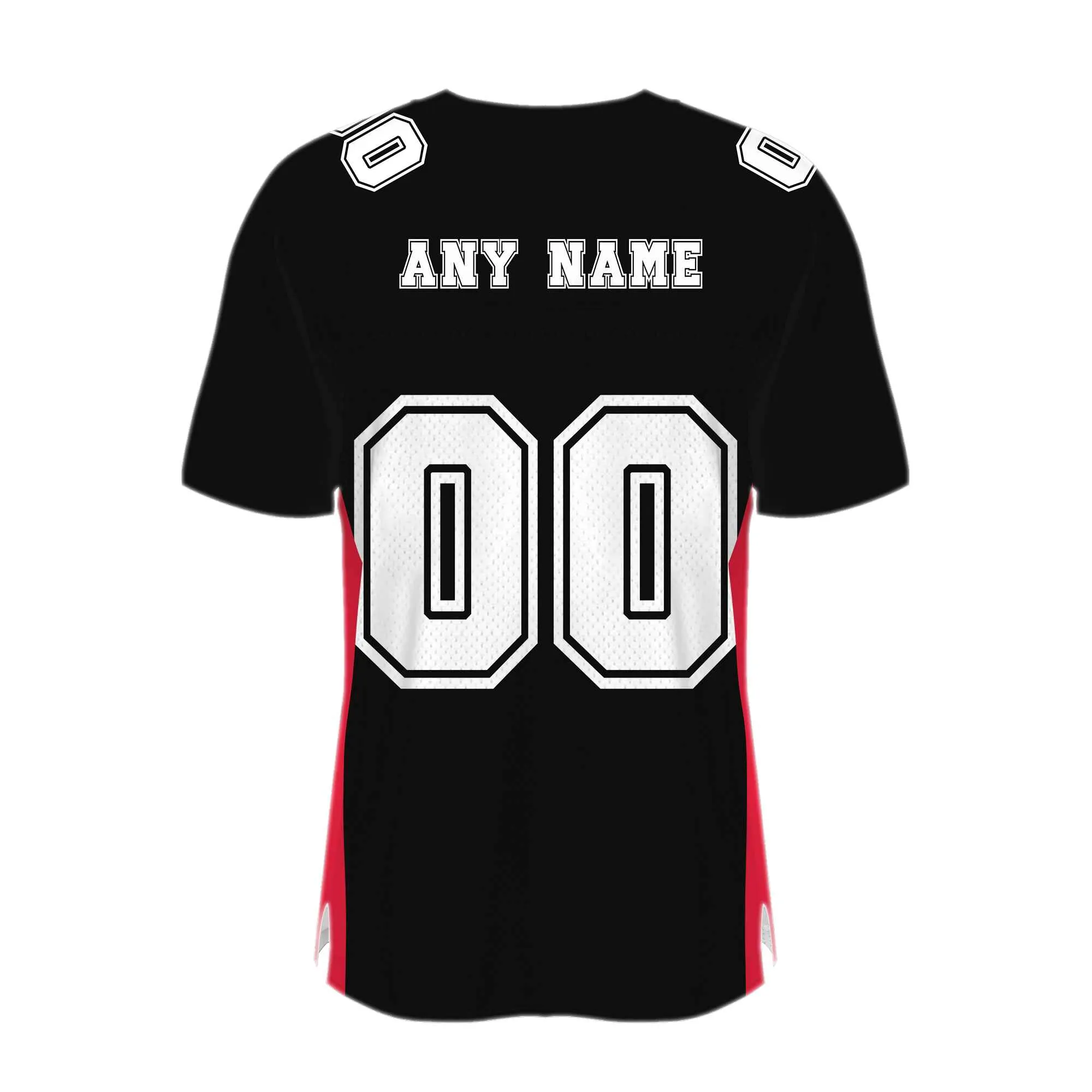 Custom Black White-Red Mesh Authentic Football Jersey