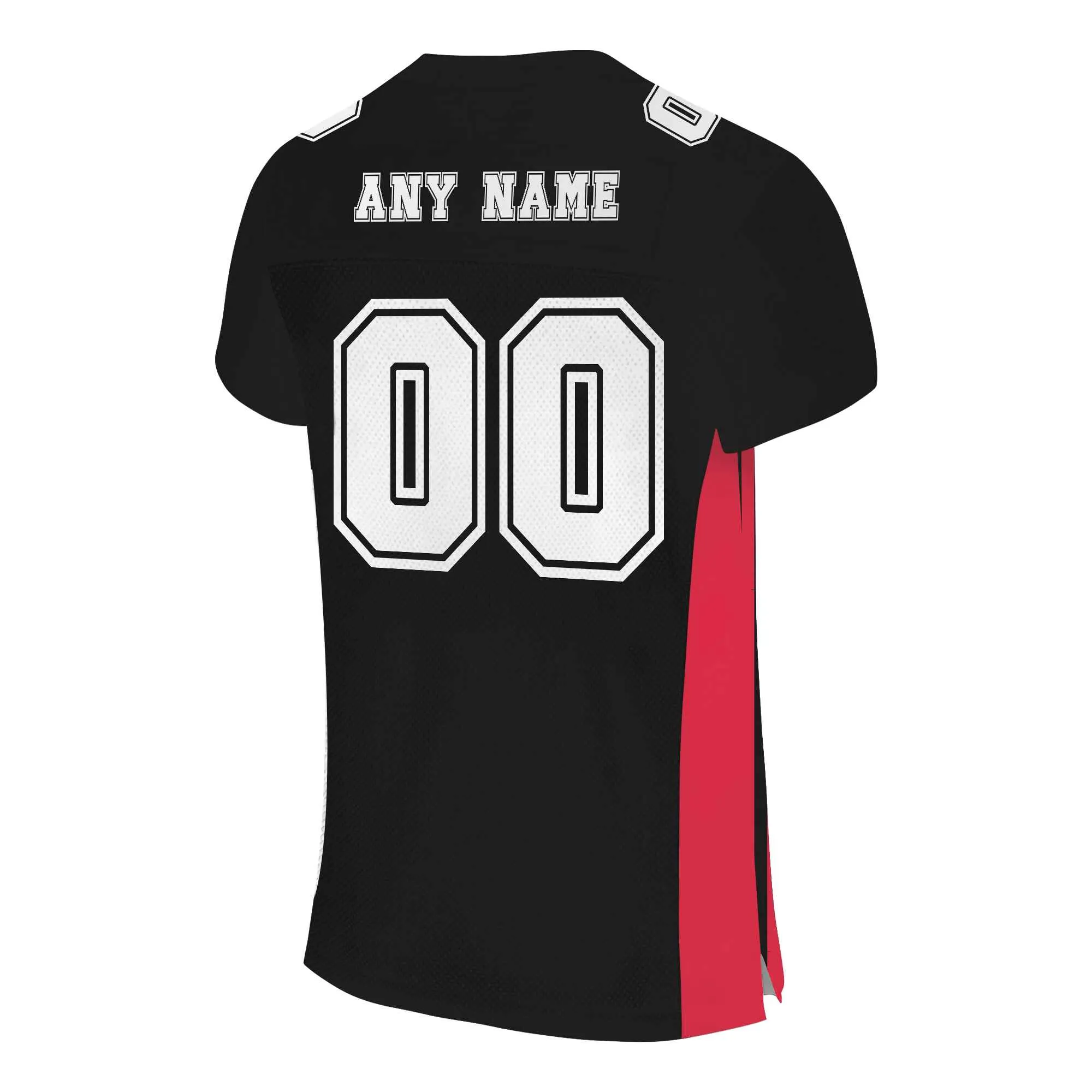 Custom Black White-Red Mesh Authentic Football Jersey