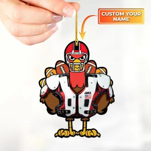 Custom Shape Ornament Turkey American Football Gift For Thanks Giving Home Decor